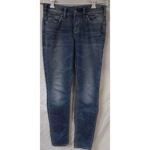 Silver Aiko Womens 29x31 High Skinny Tapered Leg Joga Sweats Jeans